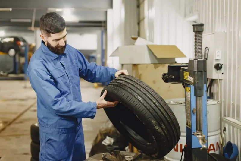 Every new tyre is computer balanced before it goes back on